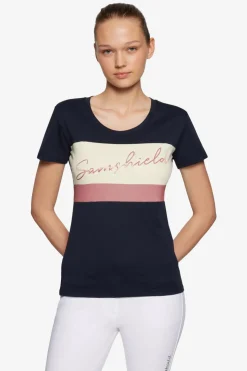 Alba Crystal T-shirt Navy/Rosewood