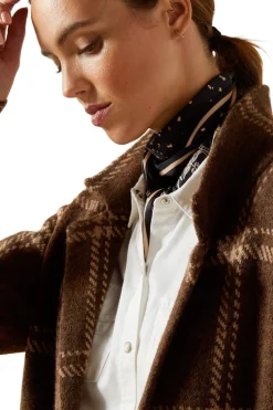 Ballston Cardigan Sorrel Horse Plaid