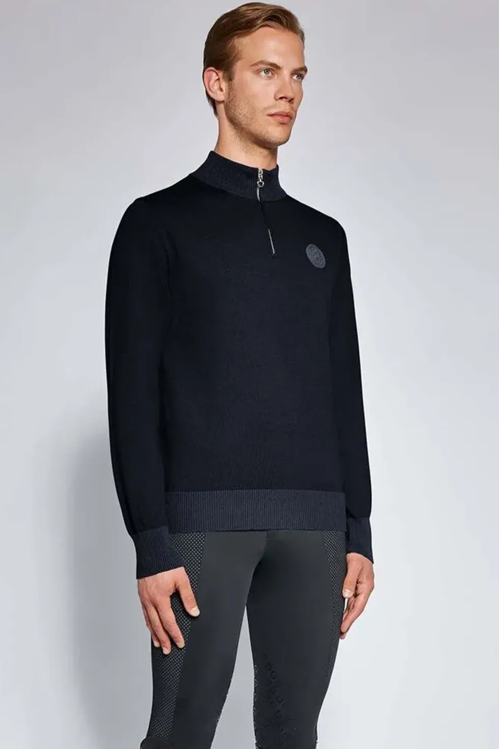Bomull 1/2 Zip Herrtröja