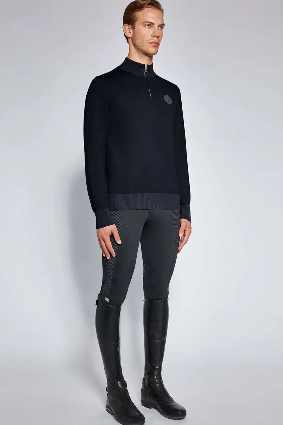 Bomull 1/2 Zip Herrtröja