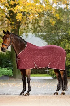 Flecetäcke Monogram Arika Burgundy