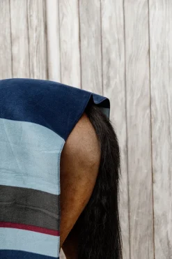 Fleecefilt Stripes 210*200 Navy/Grey