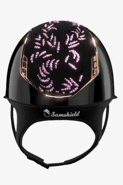 2.0 Glossy Miss Shield Flower Swarovski Vint.Rose + Trim PinkGold + 5st Swarovski + Crystal Blazon Svart