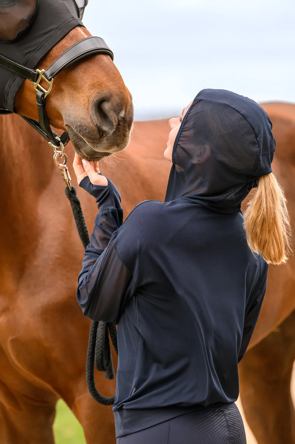 Hoodtröja Ruby Mesh Navy
