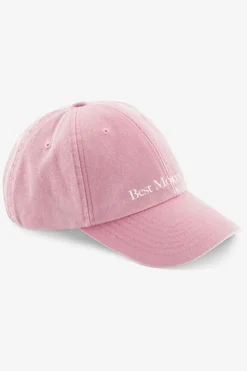 Keps Tvättad Bomull Best Mom Dusty Pink