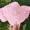 Keps Tvättad Bomull Hjärta Dusty Pink