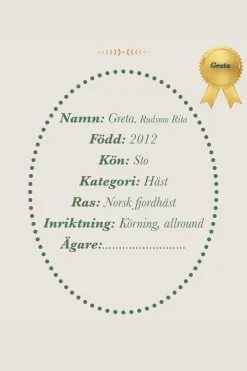 Käpphäst Greta Beige med Svart/Vit man