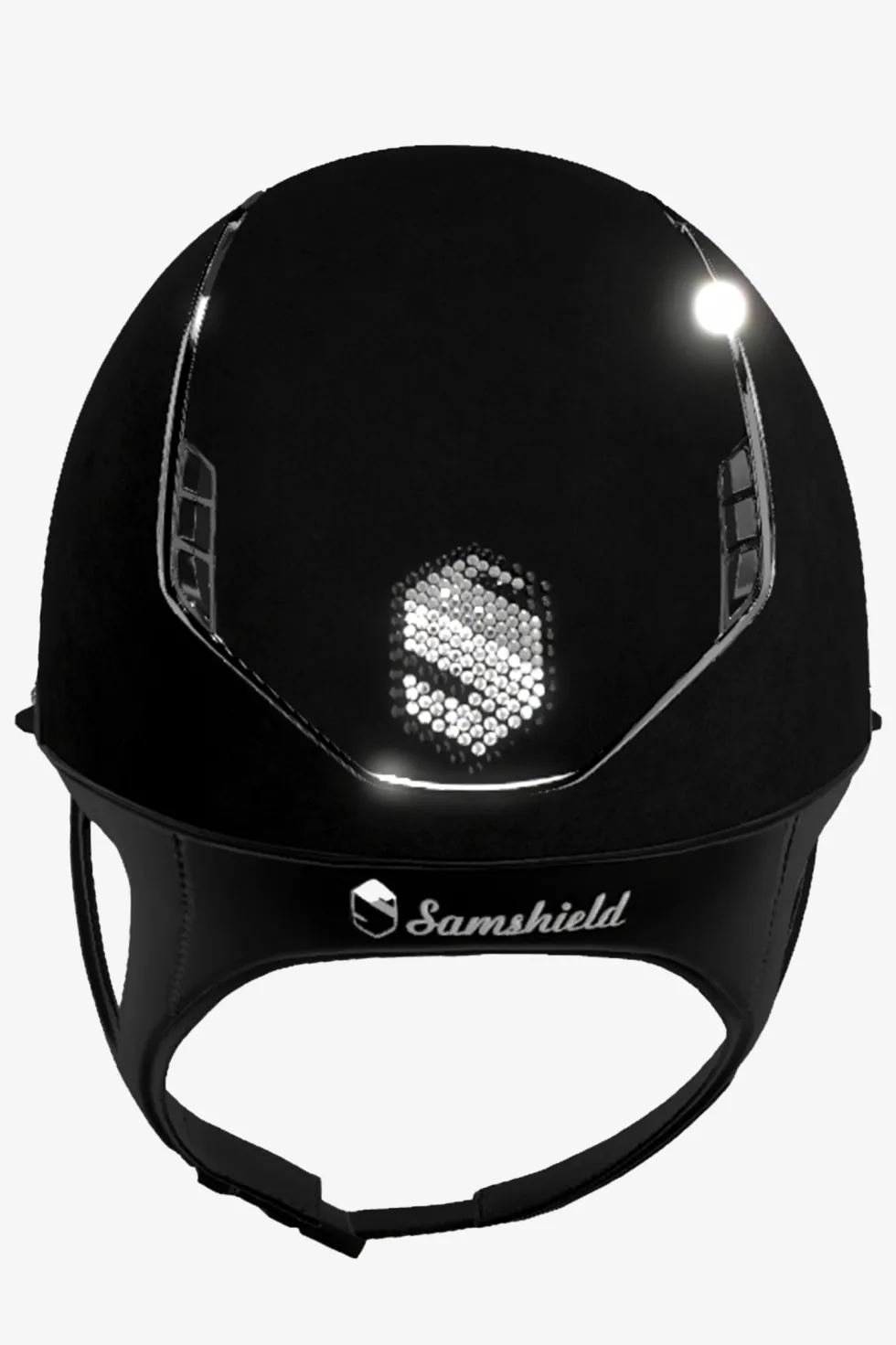 2.0 Premium Miss Shield Frontal Band Flower Swarovski + Shield Swarovski Svart