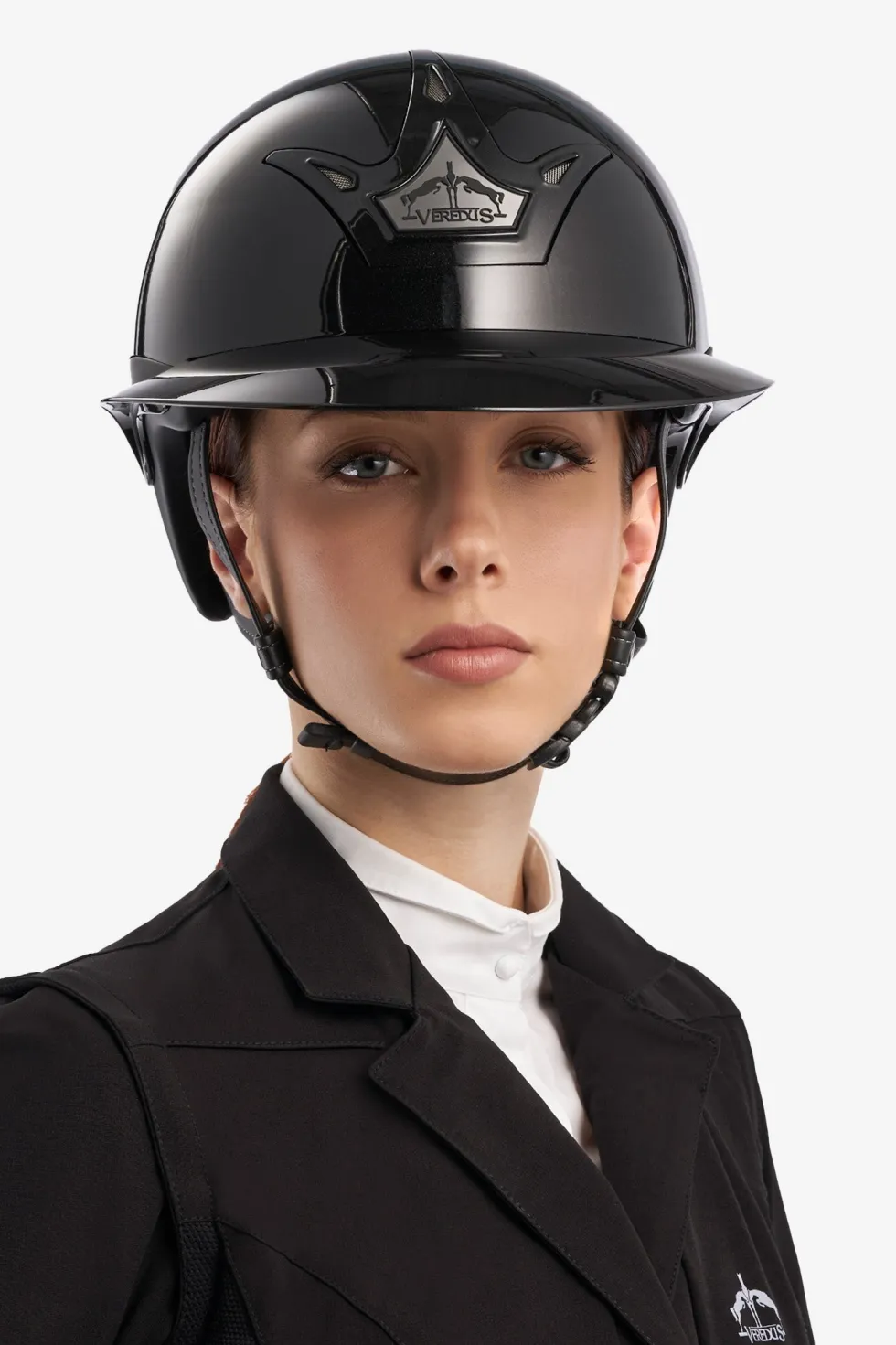 Ridhjälm GST Vita Glossy Svart