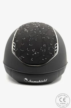 Ridhjälm 2.0 Shadowmatt Miss Shield Crystal Leaf Black Chrome Svart