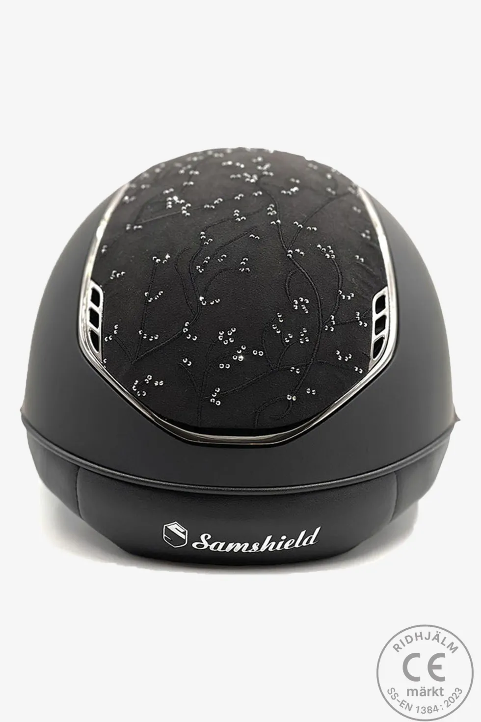 Ridhjälm 2.0 Shadowmatt Miss Shield Crystal Leaf Black Chrome Svart