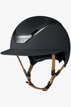 Ridhjälm Star Lady Chrome Svart Leather Chinstrap Brun