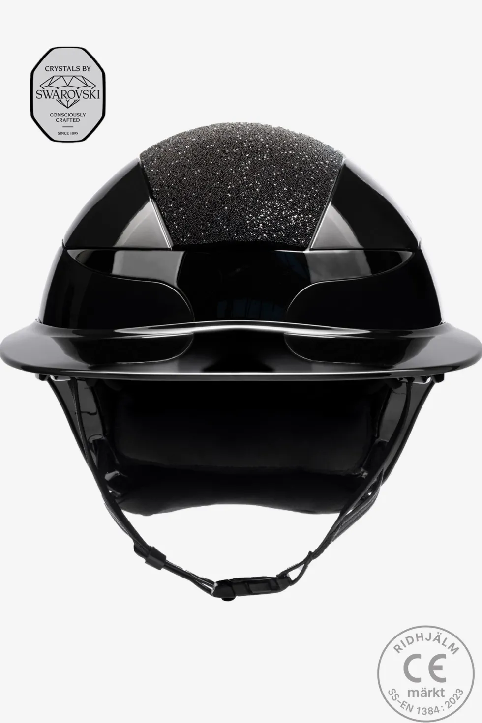 Ridhjälm Xanto Swarovski Top Glossy Svart