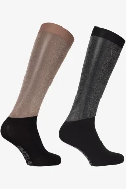 Ridstrumpor KLLea Glitter 2-pack Svart/Beige