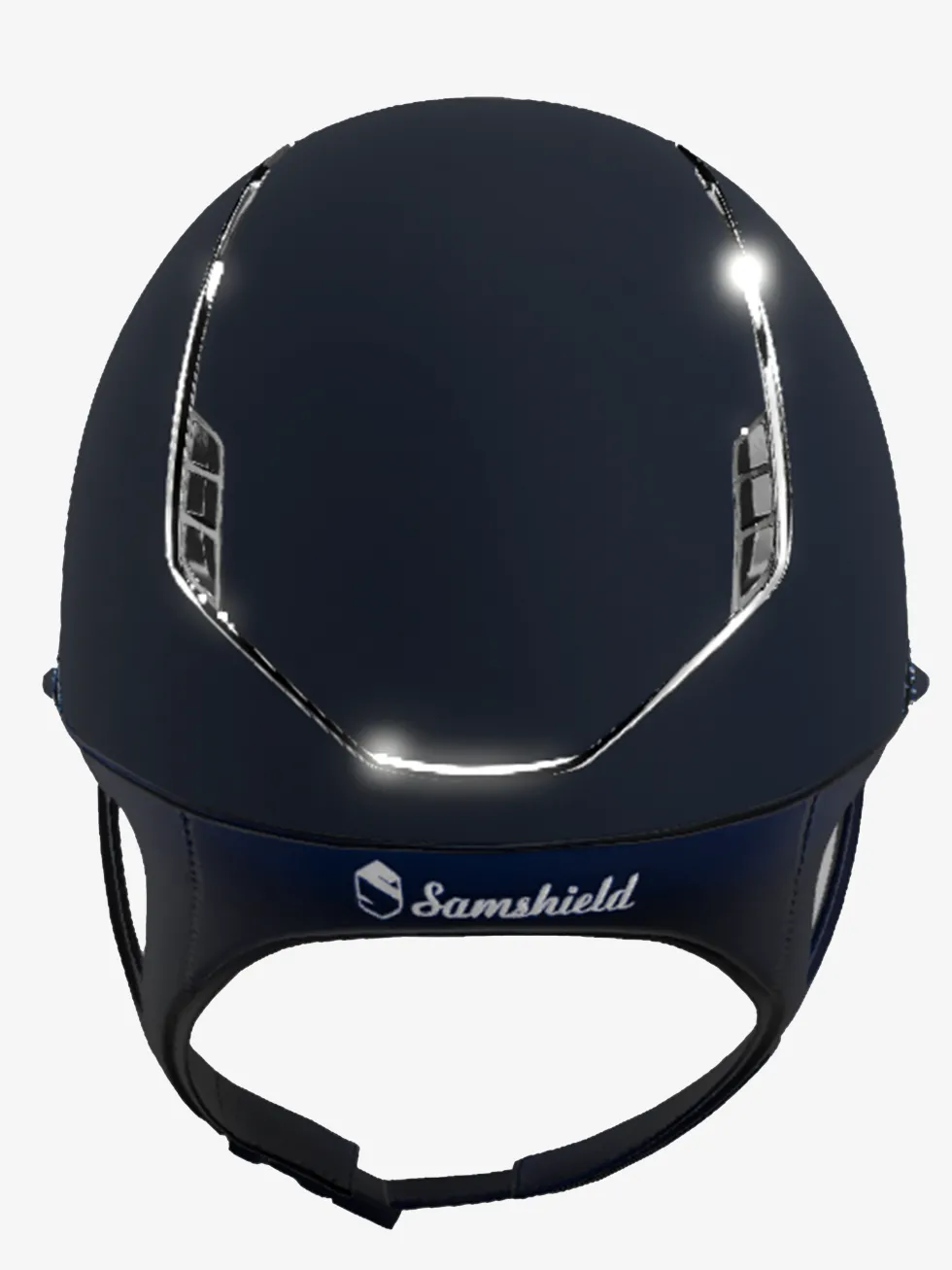 2.0 Shadowmatt Miss Shield Frontal Band Crystal + Crystal Blazon + Trim Silver Navy