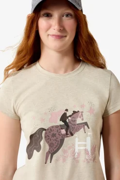 T-shirt Floral Leap Junior Oatmeal