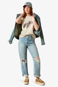 T-shirt Floral Leap Junior Oatmeal