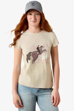T-shirt Floral Leap Junior Oatmeal