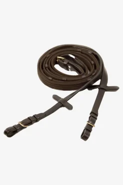 Vävribbstyglar Brun/Guld